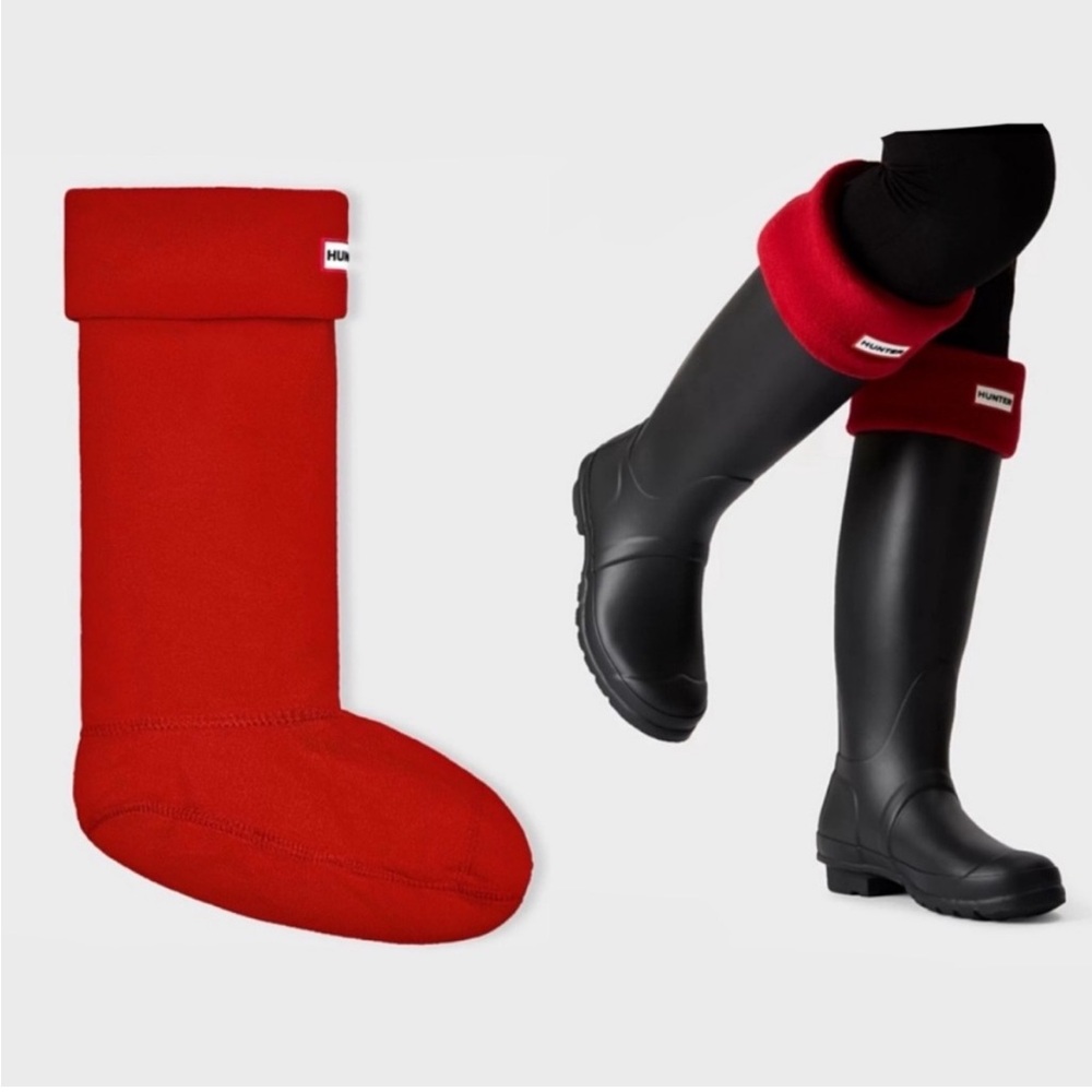 Hunter Military Red Fleece Boot Socks Lining Medium‎ Sizes 5-7